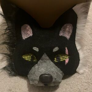 Therian/ Furry Black wolf mask